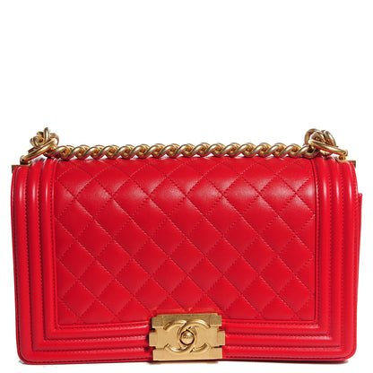 Chanel Lambskin Quilted Medium Boy Flap Red 1 of 9