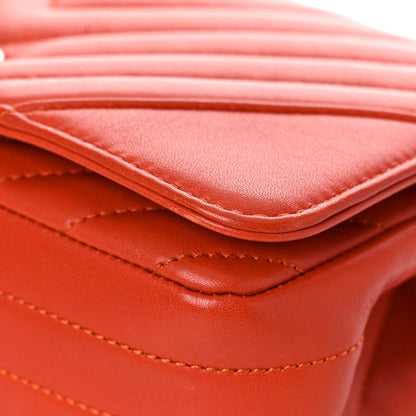 Chanel Calfskin Chevron Quilted Mini Statement Flap Dark Orange 9 of 14