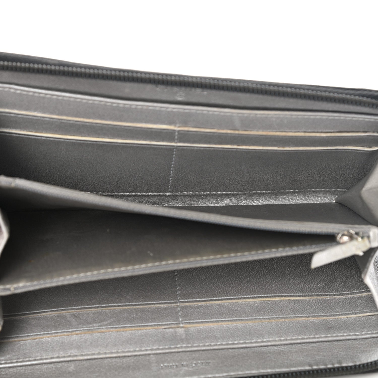 Chanel Lambskin Camellia Embossed Large Zip Around Gusset Wallet Black 5 of 18