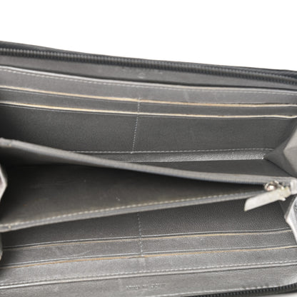Chanel Lambskin Camellia Embossed Large Zip Around Gusset Wallet Black 5 of 18