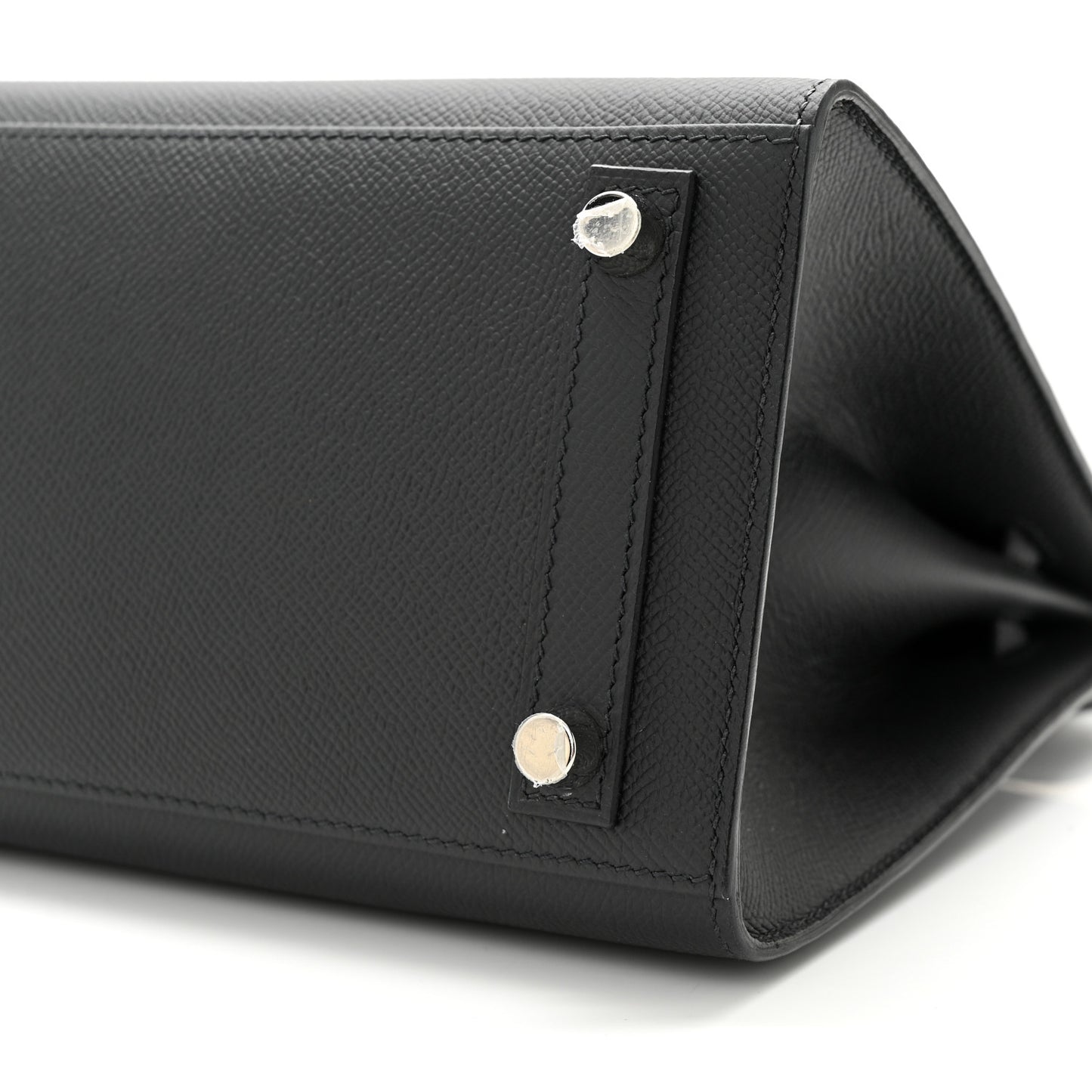 Epsom Horseshoe Birkin Sellier 25 Black Bleu Pale