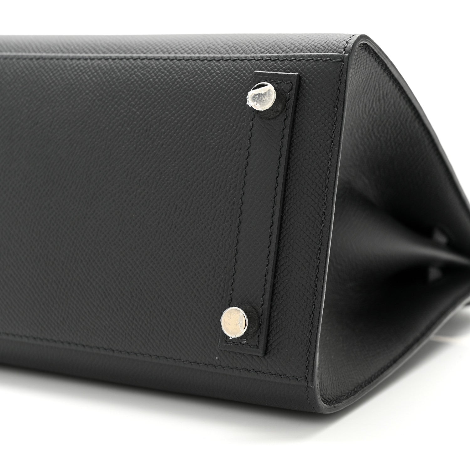 Hermes Epsom Horseshoe Birkin Sellier 25 Black Bleu Pale 10 of 11