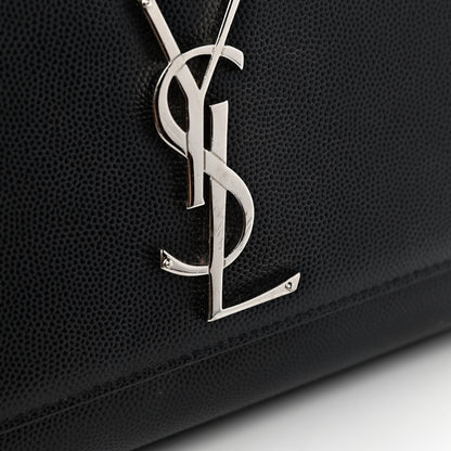 Saint Laurent Grain De Poudre Small Monogram Kate Satchel Black 15 of 15