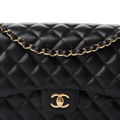 Chanel Caviar Quilted Jumbo Double Flap Black 11 of 12