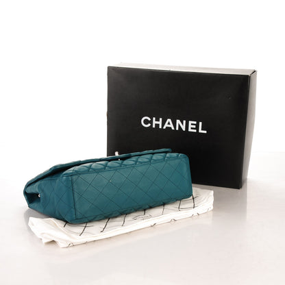 Chanel Lambskin Quilted Maxi Single Flap Turquoise 4 of 7