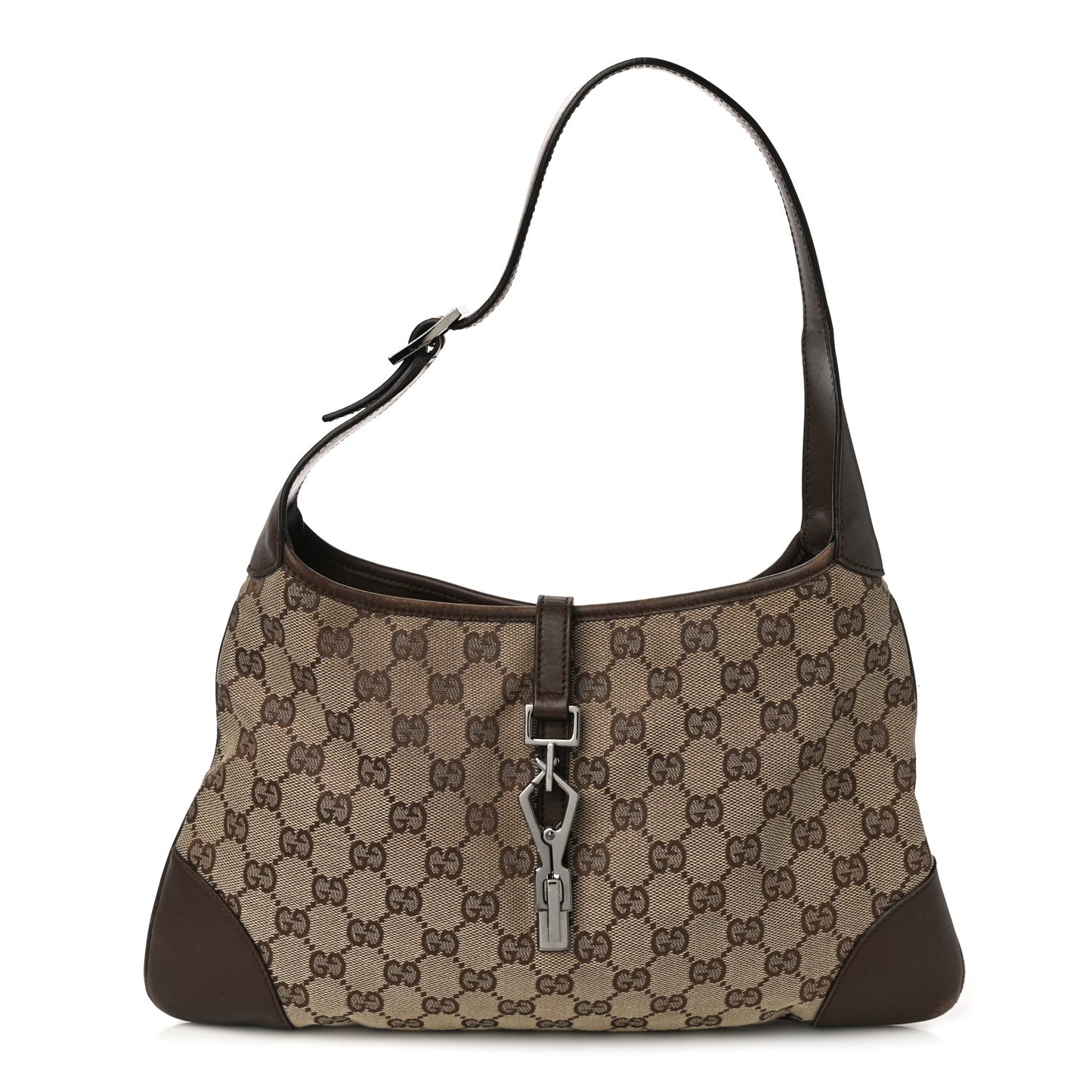 Monogram Lobster Clasp Jackie O Hobo Brown