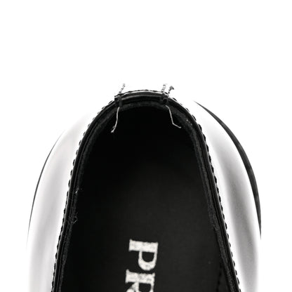 Prada Spazzolato Metal Triangle Logo 50mm Loafers 39 Black 9 of 10