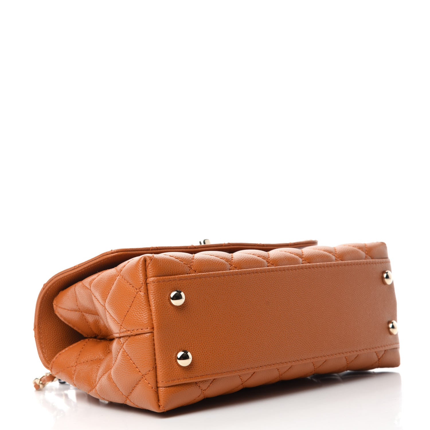 Chanel Caviar Quilted Mini Coco Handle Flap Light Brown 4 of 11