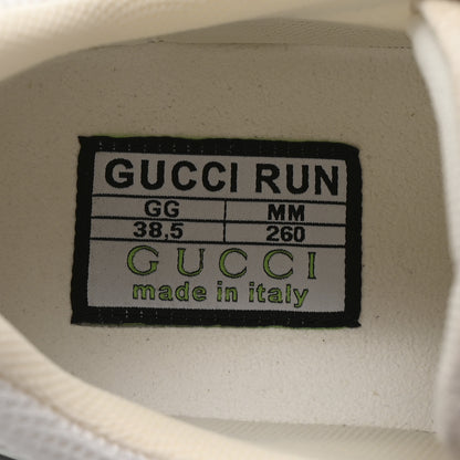 Gucci Technical Knit Fabric Suede Calfskin Womens Gucci Run Sneakers 38.5 Off White Grey 8 of 9