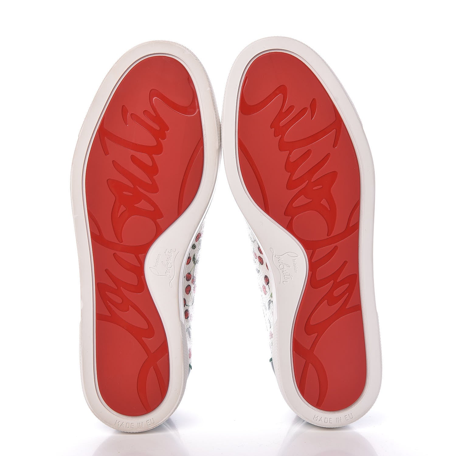 Christian Louboutin Calfskin Patent Cherry Print Seava Sneakers 36 Multi 5 of 10