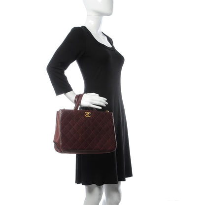Chanel Glazed Iridescent Calfskin Quilted Tote Burgundy 3 of 11