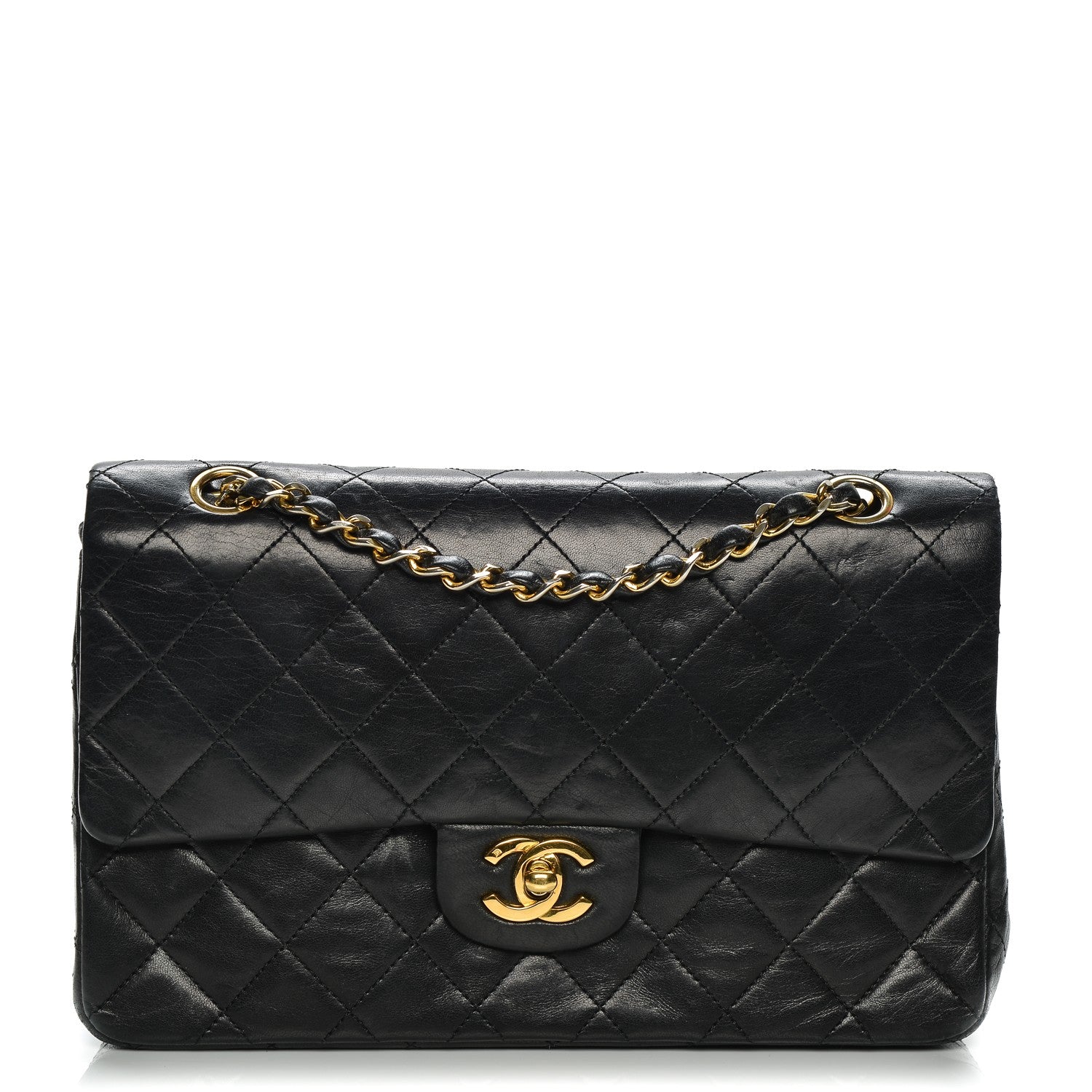 Chanel Lambskin Quilted Medium Double Flap Black 1 of 12