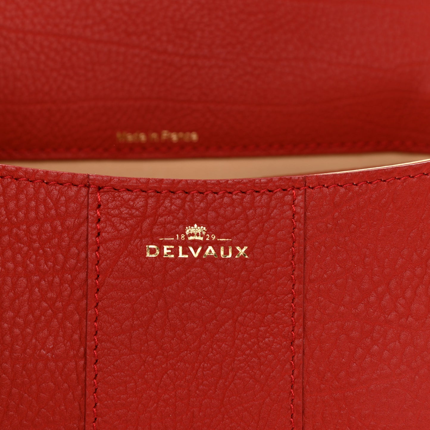 Crispy Calfskin Mini Brillant Satchel Scarlet Red