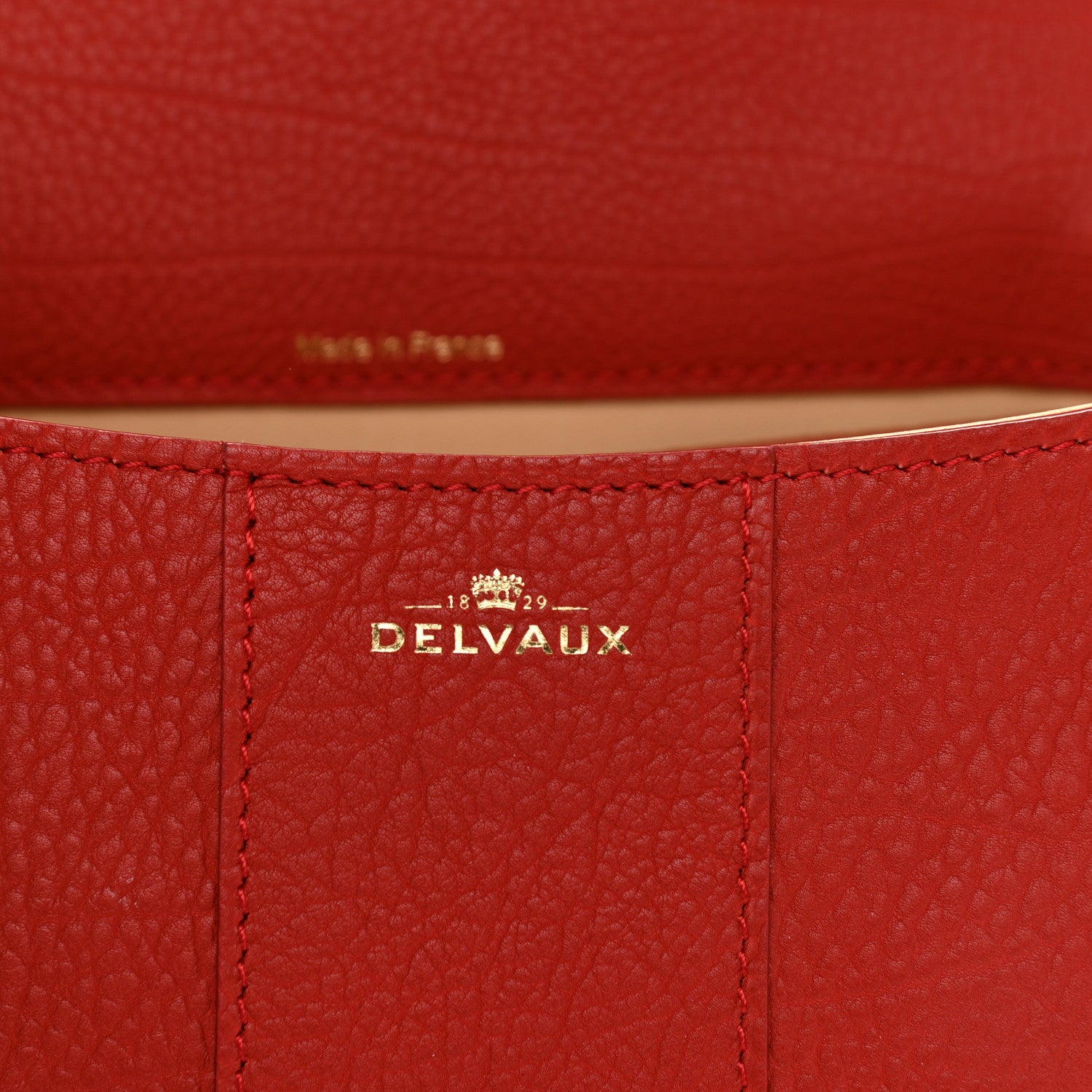 Delvaux Crispy Calfskin Mini Brillant Satchel Scarlet Red 7 of 10