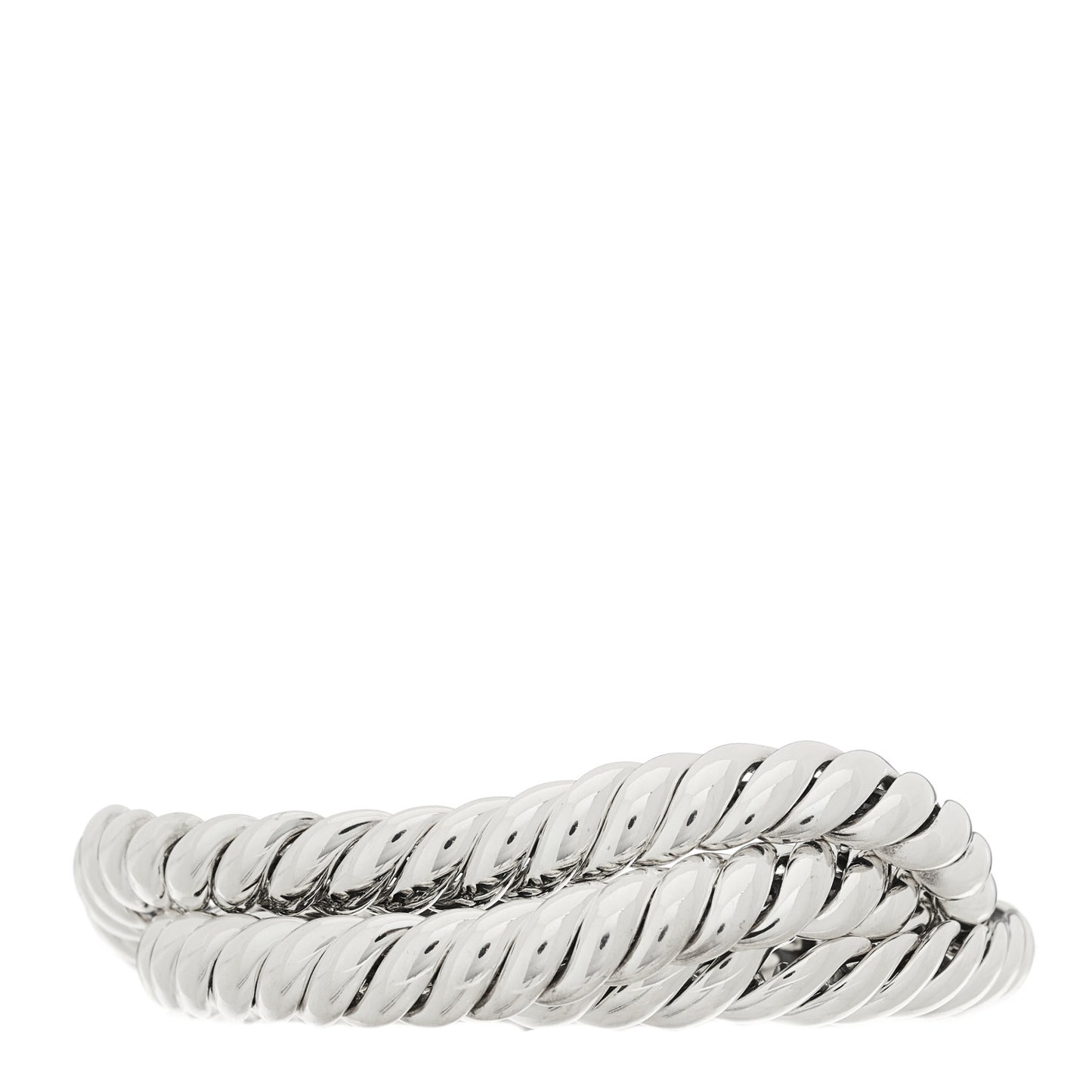 Sterling Silver Sculpted Cable Triple Wrap Bracelet