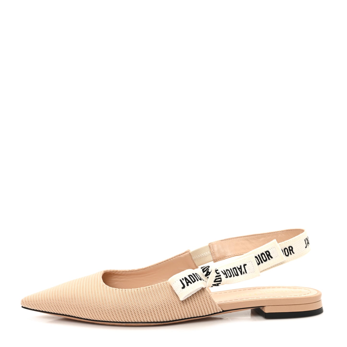 Technical Canvas Ribbon J'Adior Slingback Ballet Flats 39 Powder Nude