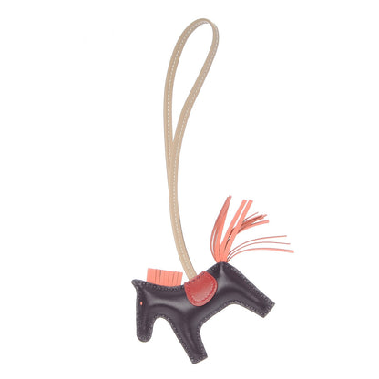 Hermes Milo Lambskin Grigri Rodeo Horse Bag Charm PM Raisin Flamingo Rouge Vif Argile 1 of 4