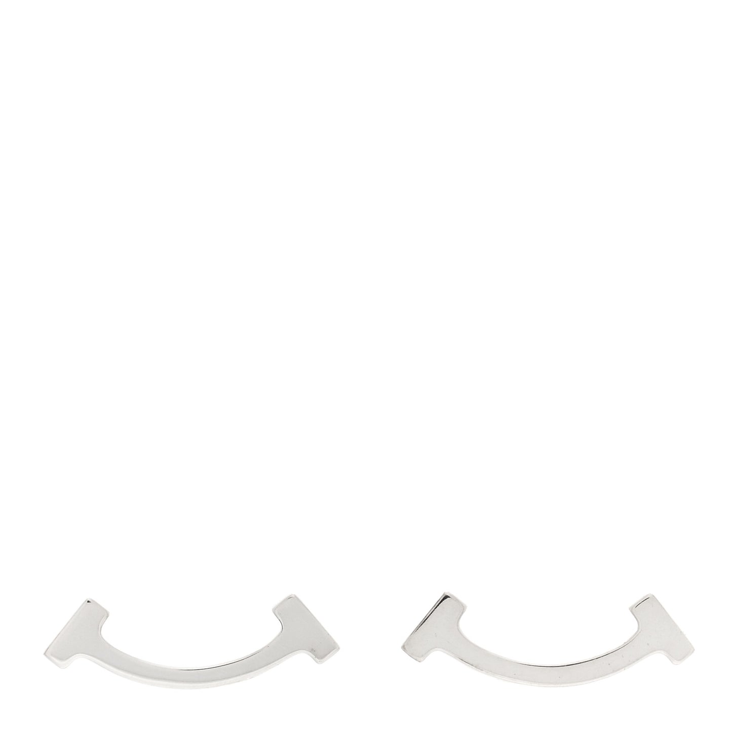 Sterling Silver T Smile Stud Earrings