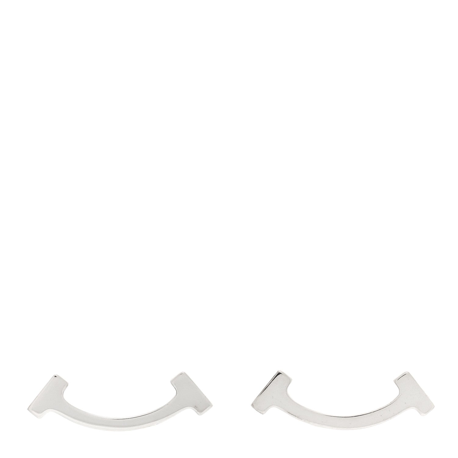 Tiffany Sterling Silver T Smile Stud Earrings 1 of 4