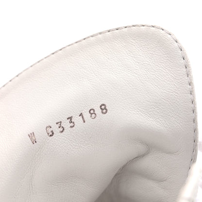 Chanel Crackled Calfskin Pearl Chain CC Combat Short Boots 38.5 White 9 of 11