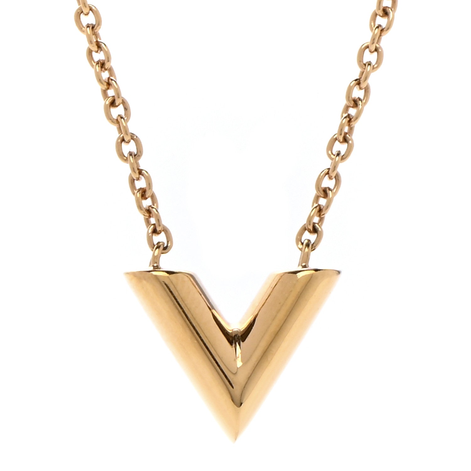 Louis Vuitton Essential V Necklace Gold 3 of 7