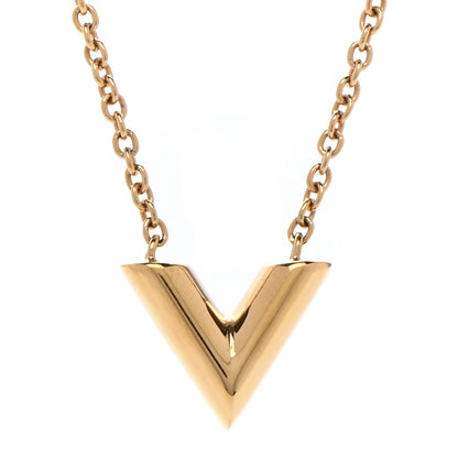 Louis Vuitton Essential V Necklace Gold 3 of 7