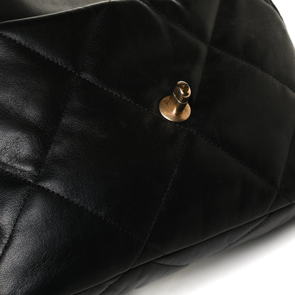 Chanel Shiny Goatskin Quilted Large Chanel 19 Flap Black 16 of 17