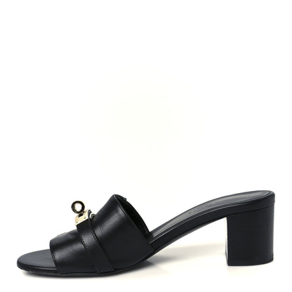Hermes Calfskin Gigi 50 Sandals 36.5 Black 1 of 10