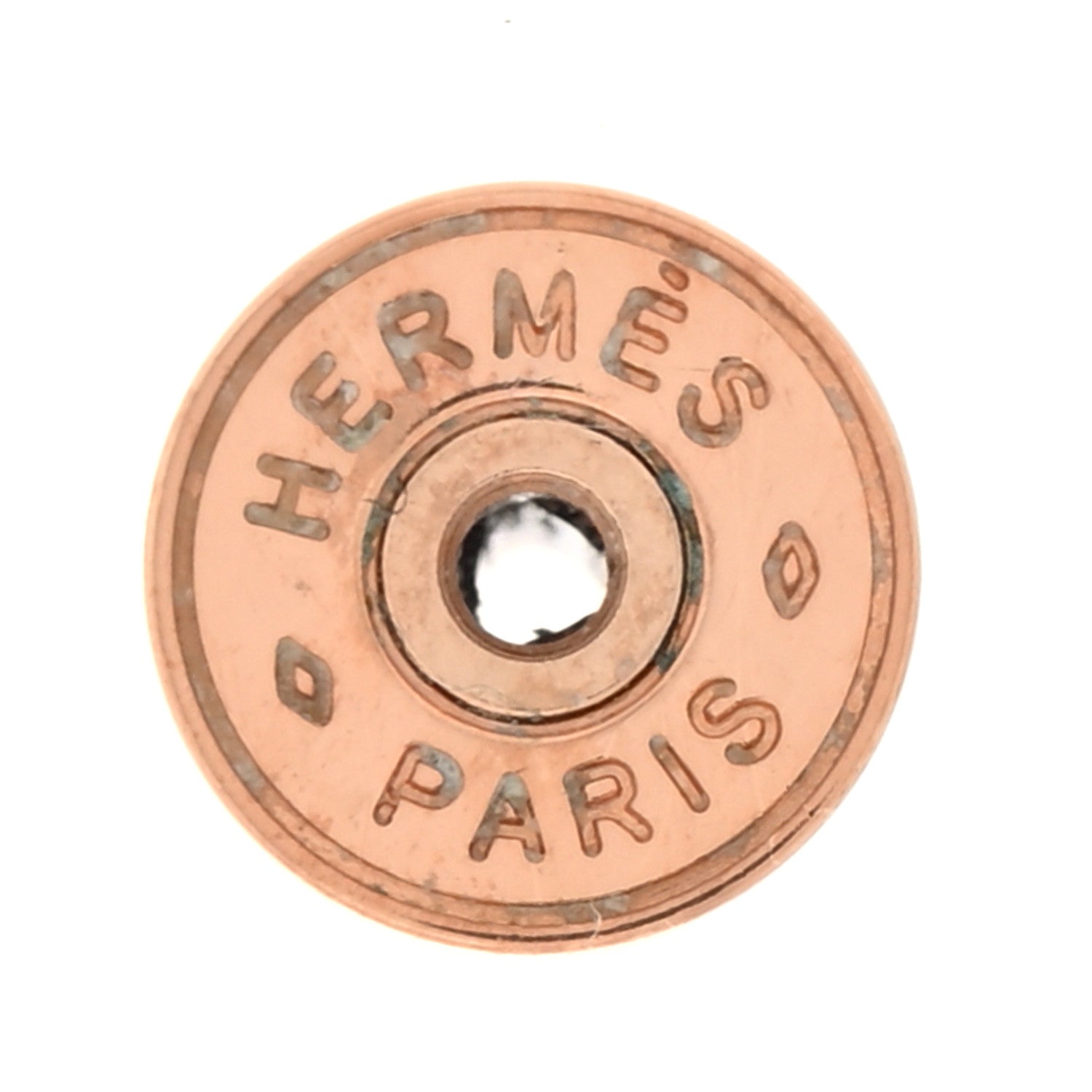 Hermes Rose Gold Lacquered Mini Pop H Earrings Marron Glace 4 of 4