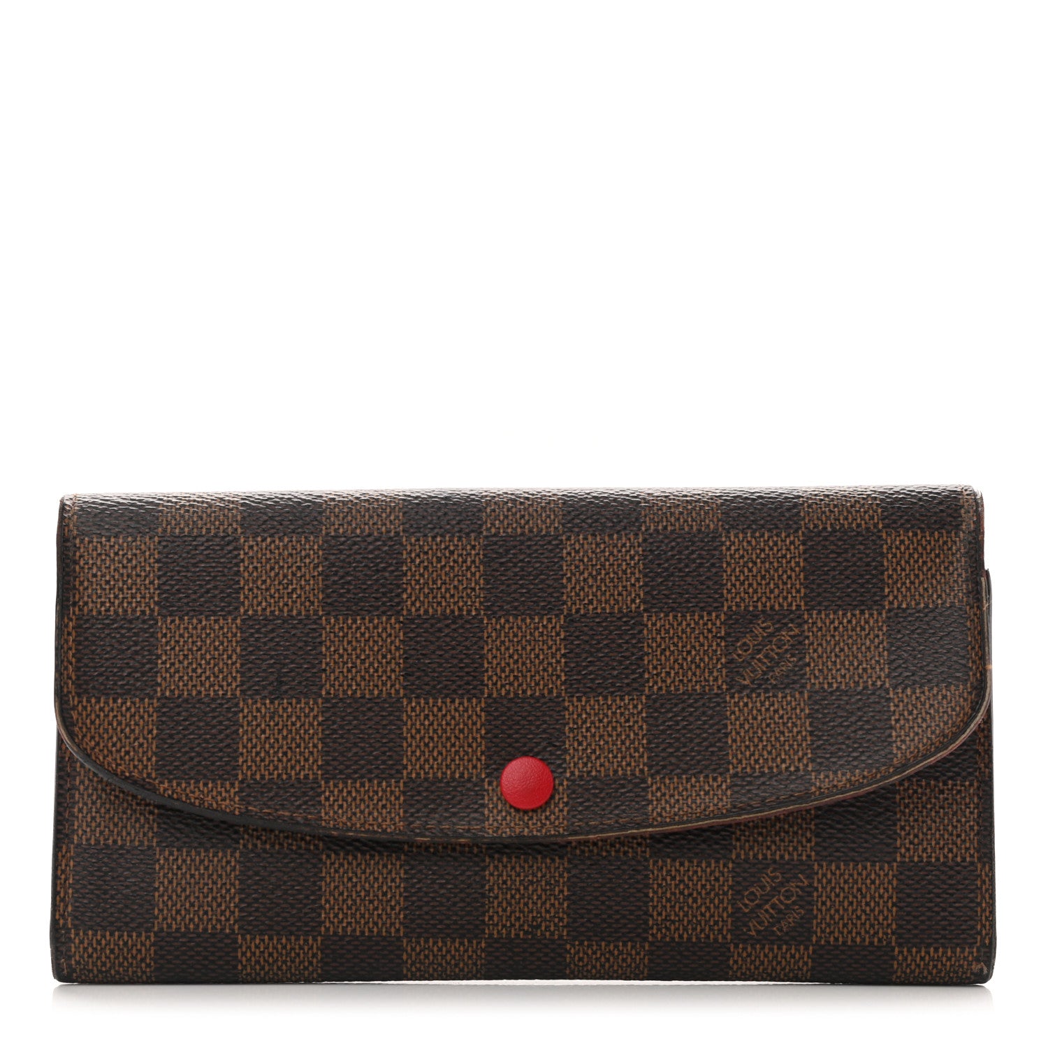 Louis Vuitton Damier Ebene Emilie Wallet Red 1 of 7