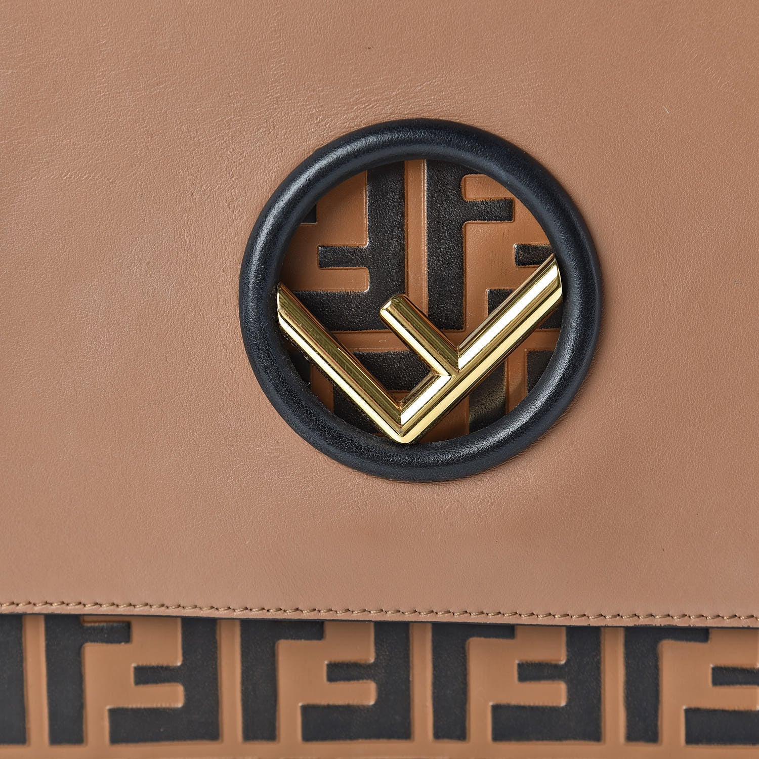 Fendi Vitello Century F is Fendi FF Embossed Kan I Shoulder Bag Orzo Tobacco 11 of 14