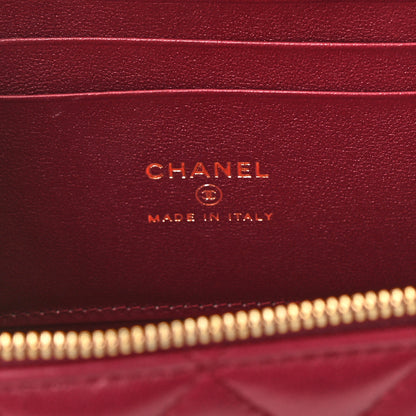 Chanel Lambskin Quilted Small Vanity Case With Chain Dark Red 6 of 10