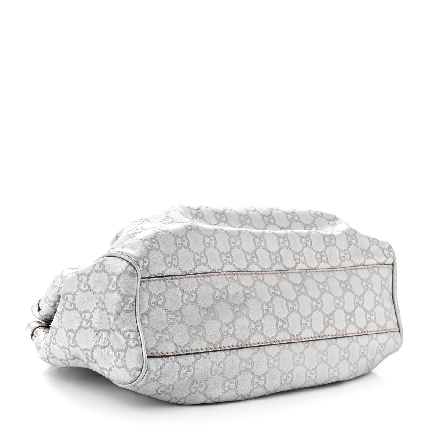 Guccissima Medium Sukey Tote Silver