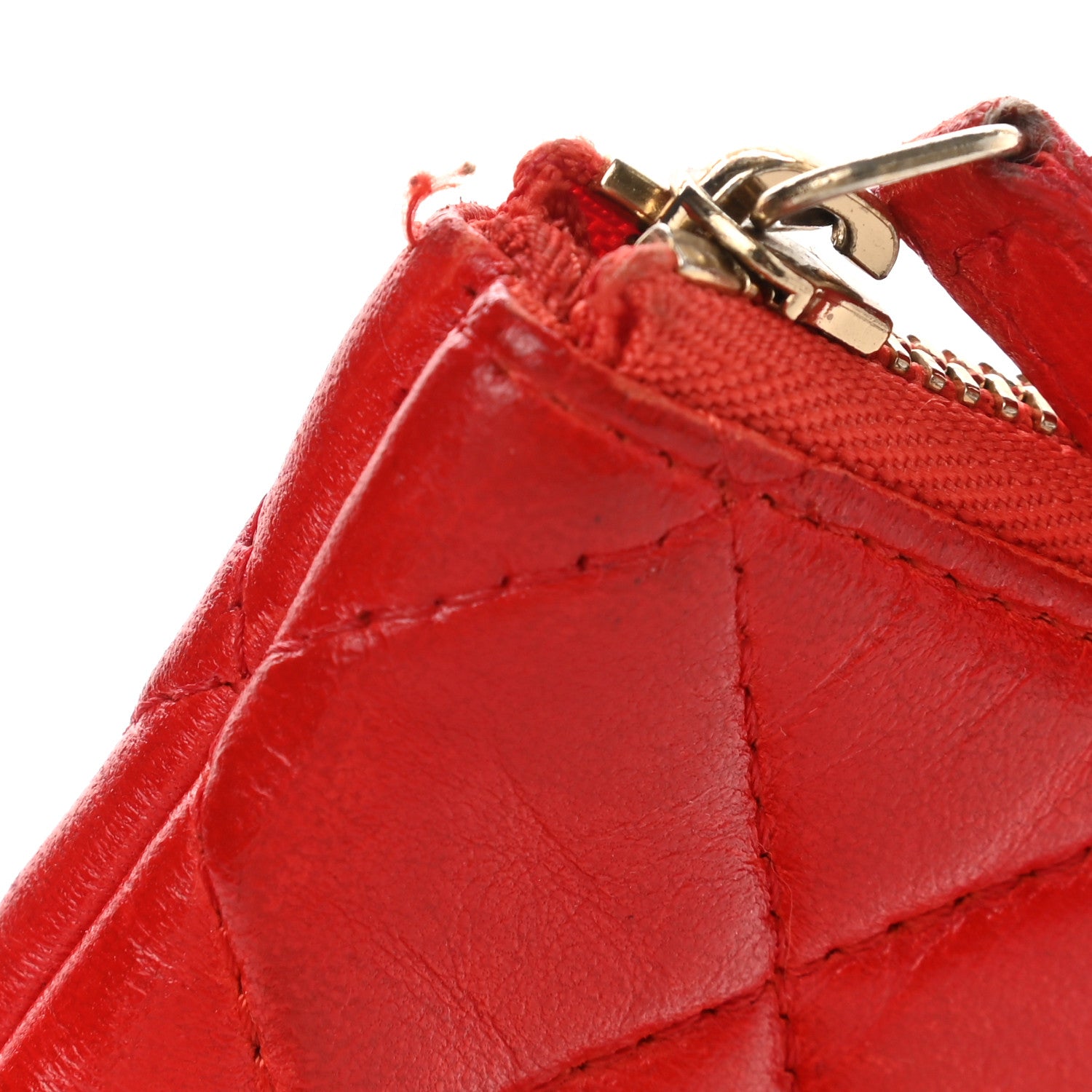 Chanel Lambskin Quilted Small Cosmetic Case Red 8 of 10