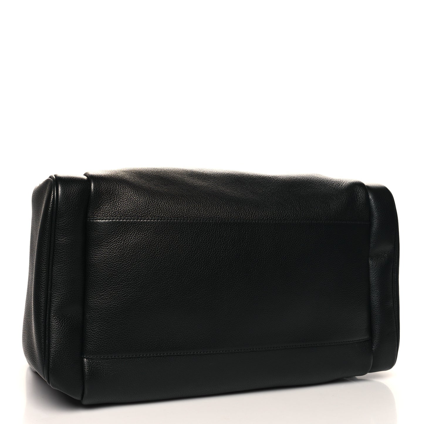 Grained Calfskin Logo Duffle Bag Black