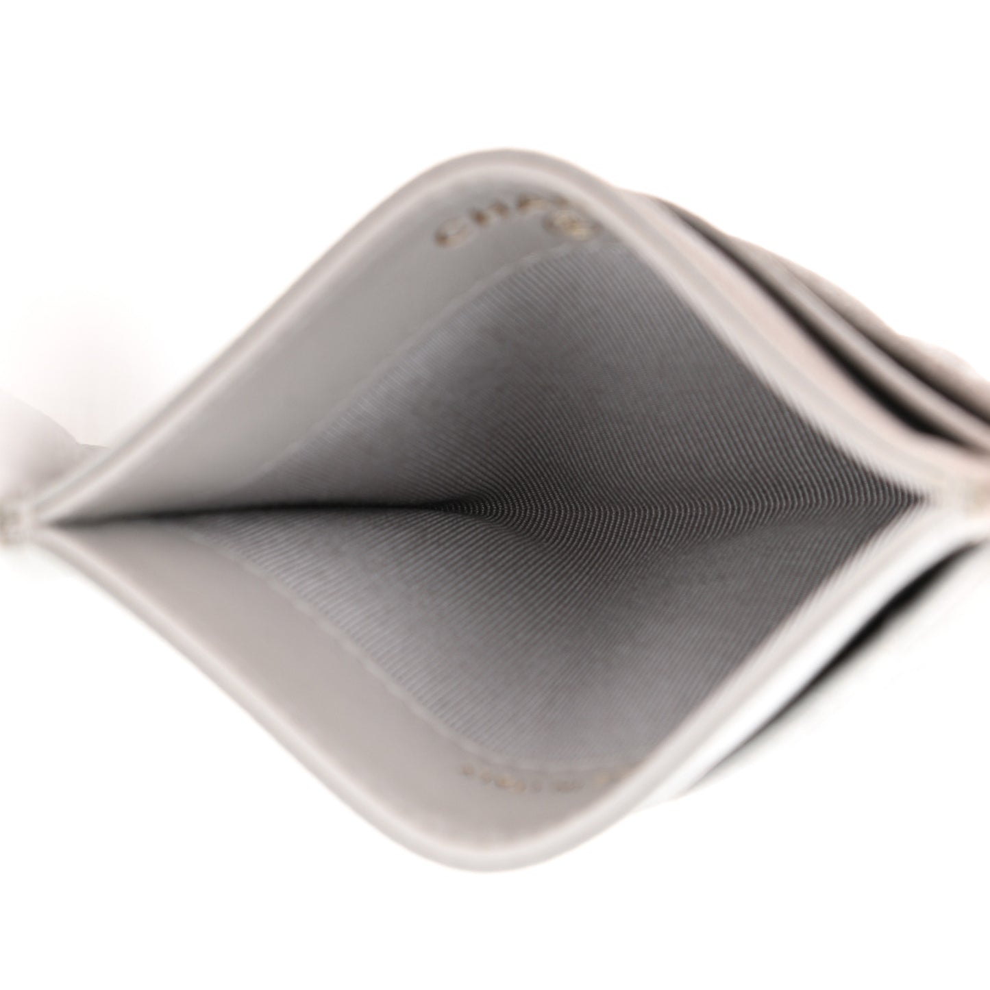 Caviar Quilted Card Holder Grey