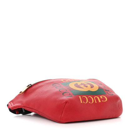 Gucci Grained Calfskin Logo Belt Bag Hibiscus Red 4 of 13