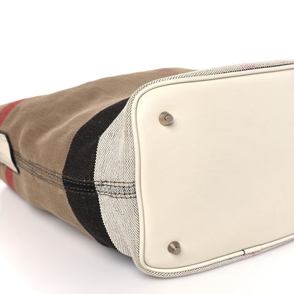 Burberry Canvas Mega Check Small Ashby Hobo White 8 of 11