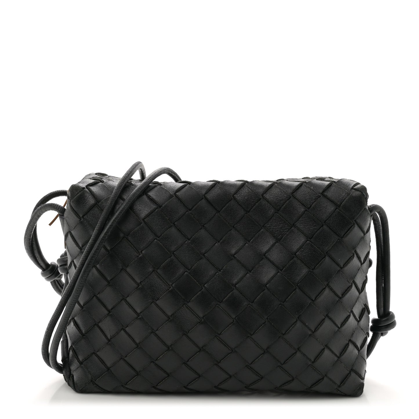 Nappa Intrecciato Small Loop Camera Bag Black