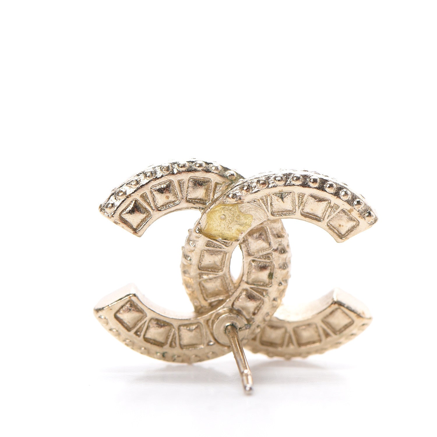 Chanel Crystal CC Earrings Gold 4 of 5