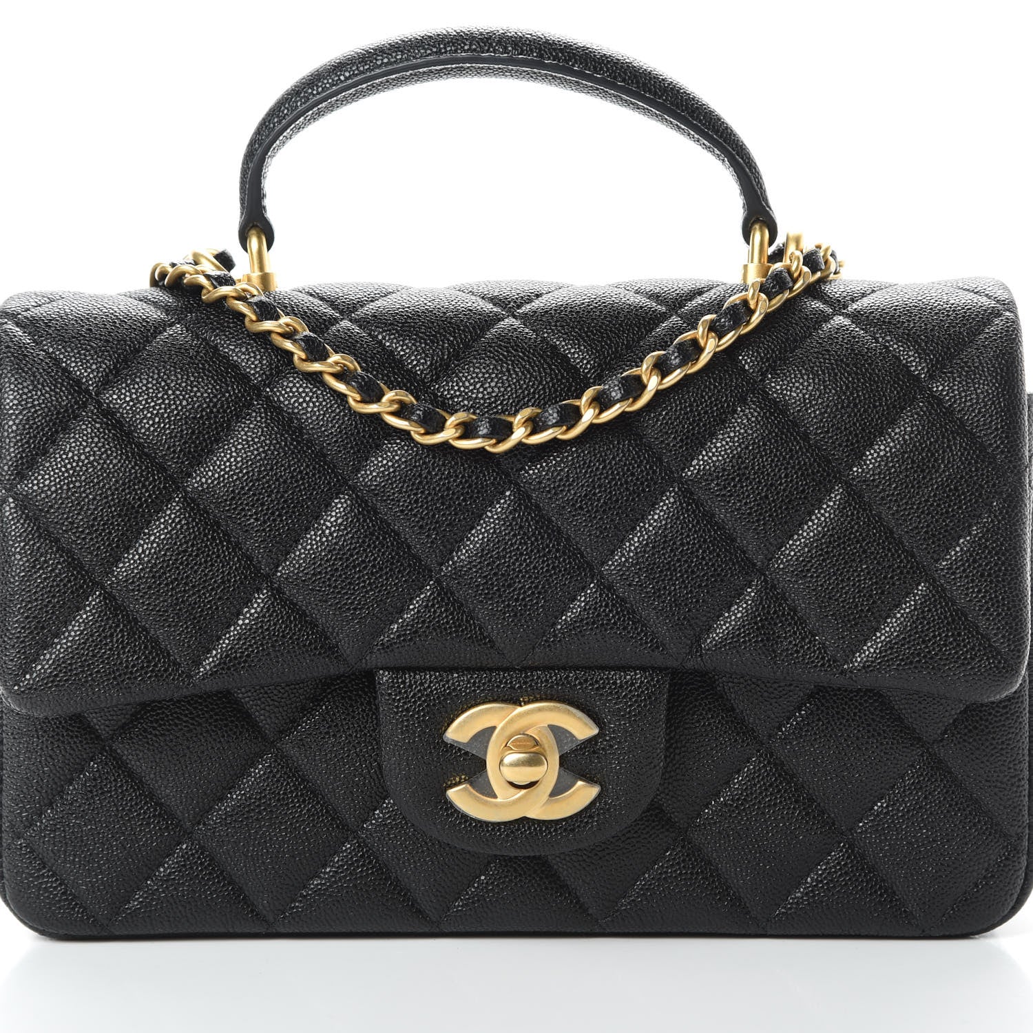 Chanel Caviar Quilted Mini Top Handle Rectangular Flap Black 8 of 11