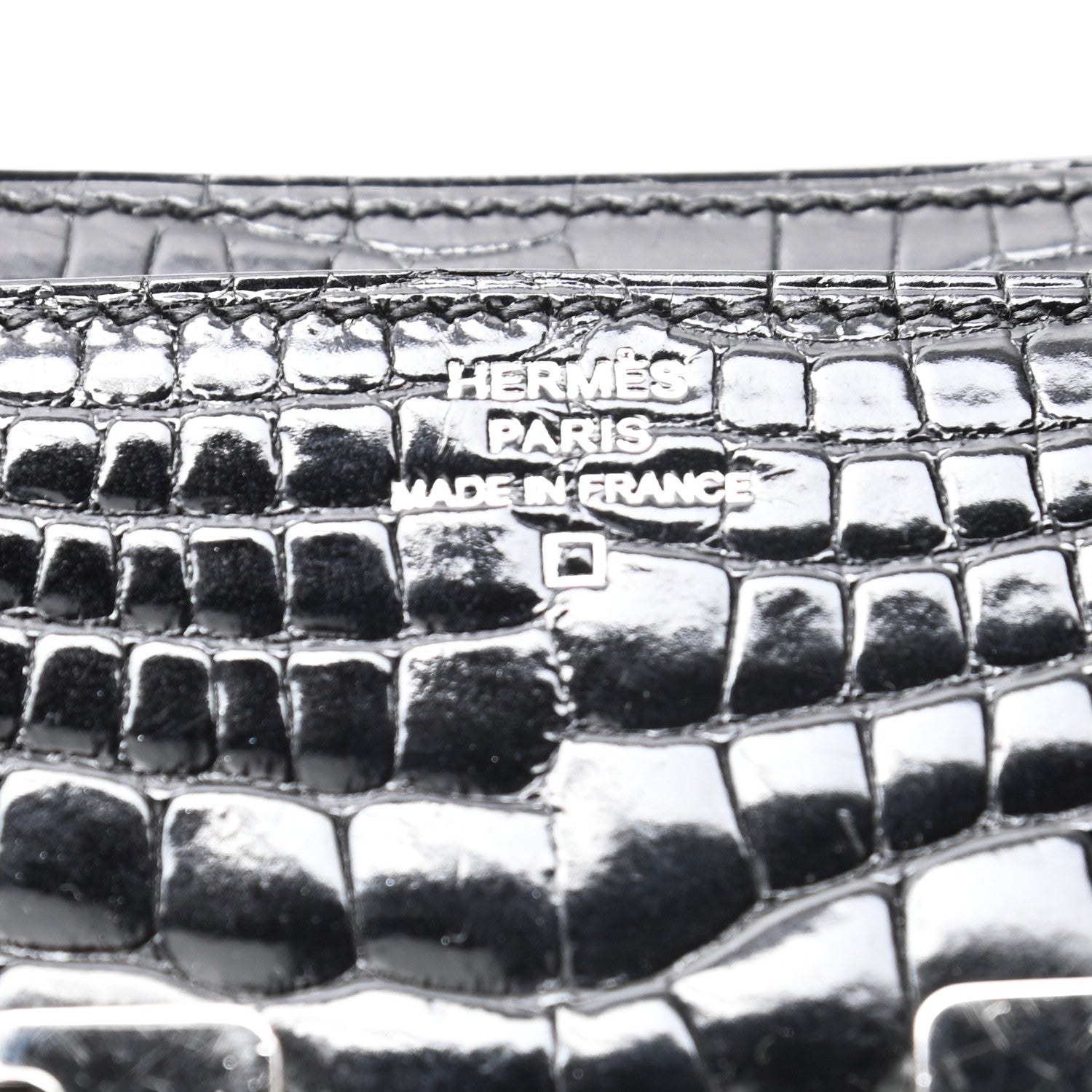 Hermes Shiny Alligator Constance Long Wallet Black 6 of 8