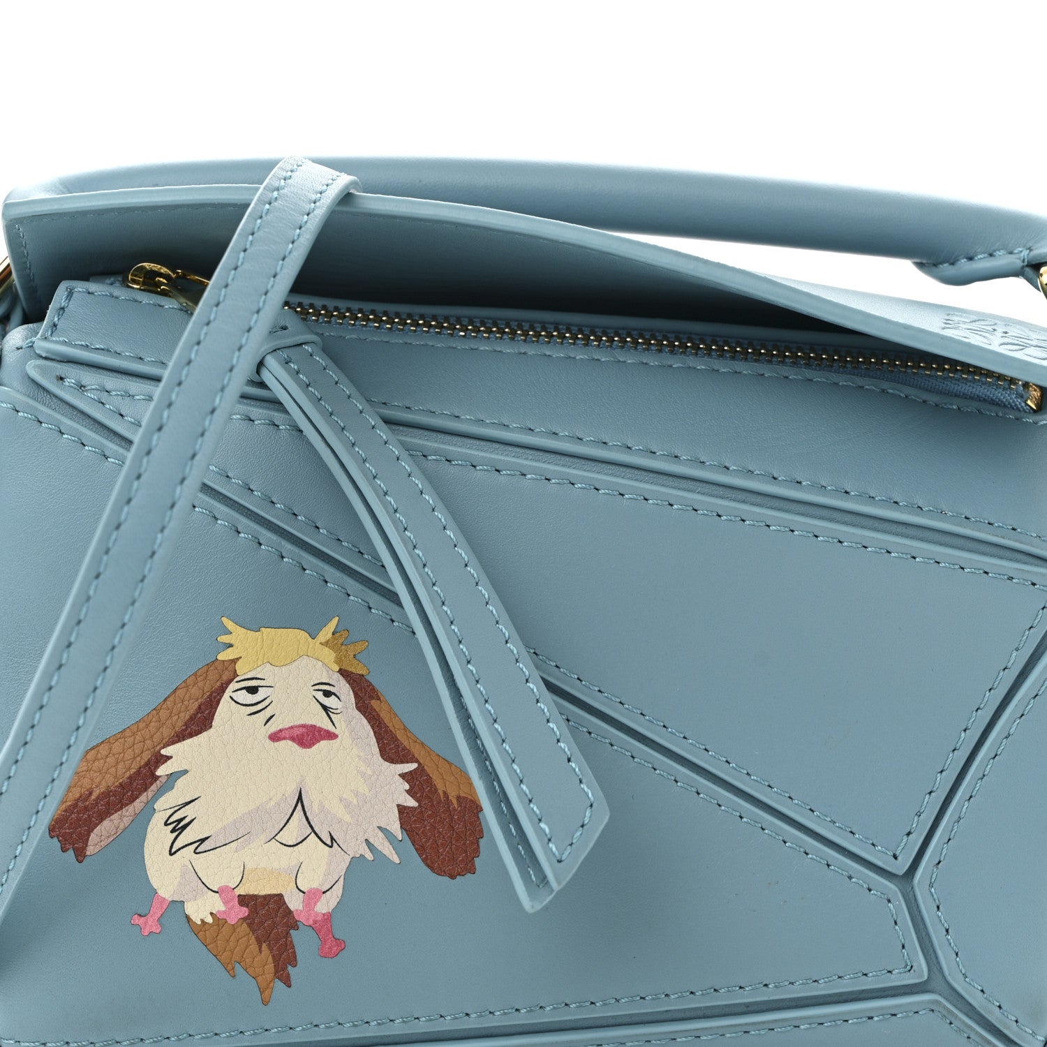 Loewe X HOWLS MOVING CASTLE Satin Calfskin Mini Heen Puzzle Bag Light Blue 7 of 9