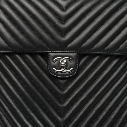 Chanel Calfskin Chevron Quilted Large Urban Spirit Backpack Black 8 of 13