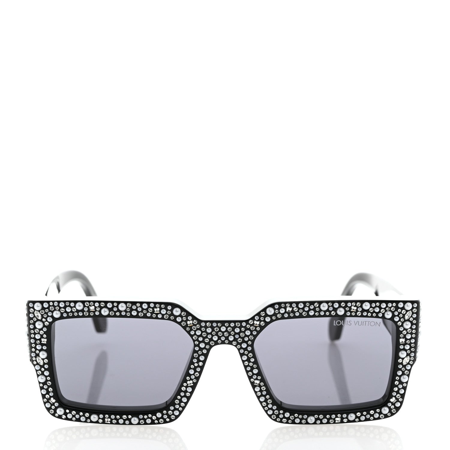 Louis Vuitton Acetate LV Clash Pearls & Strass Sunglasses Z2396W Black 2 of 8