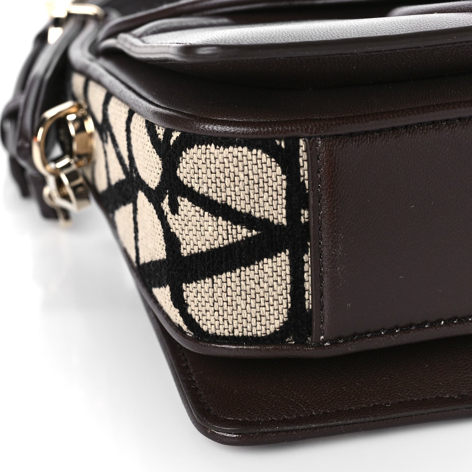 Valentino Garavani Toile Iconographe Goatskin Le Grand Deuxieme Shoulder Bag Naturale Black Fondant 7 of 9
