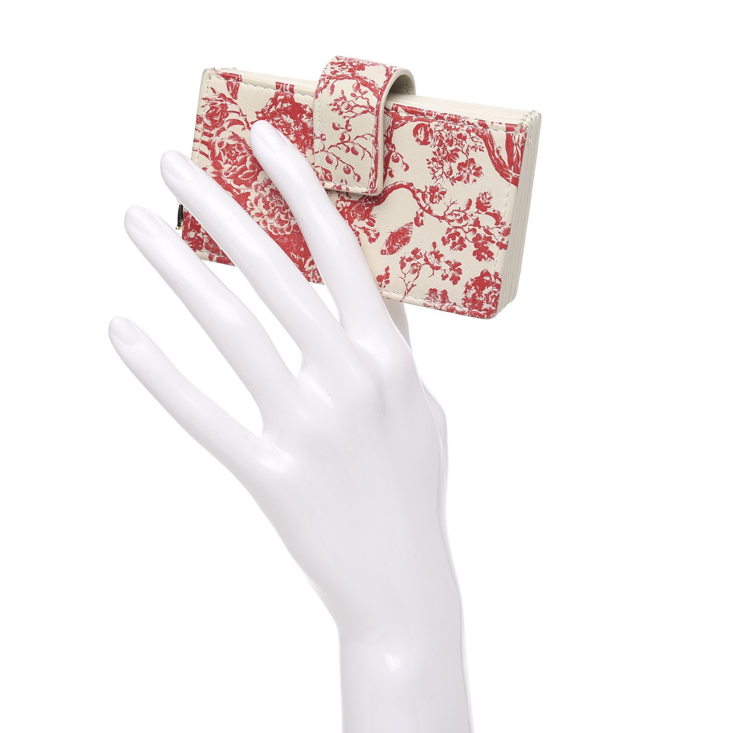 Christian Dior Calfskin Floral Print Lady Dior Gusseted Card Holder Latte Multicolor 2 of 7
