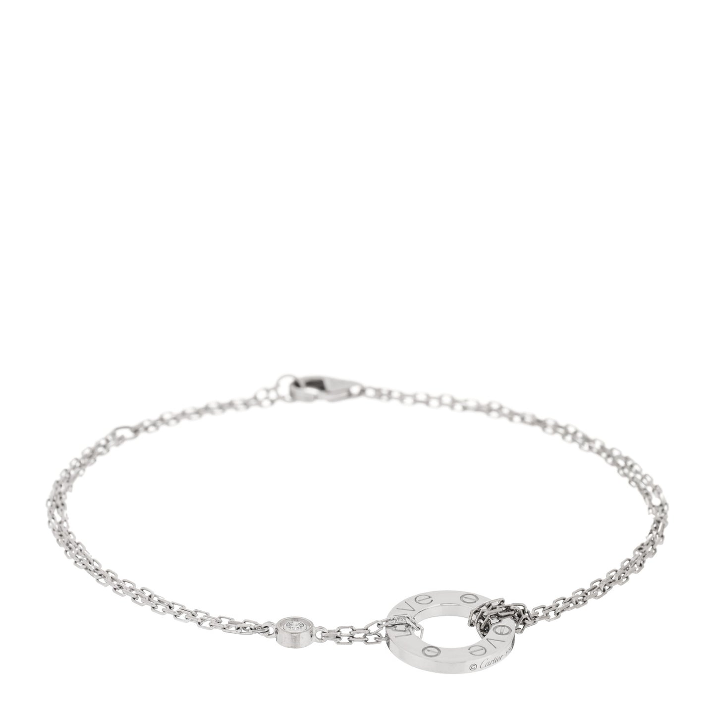 18K White Gold Diamond LOVE Bracelet