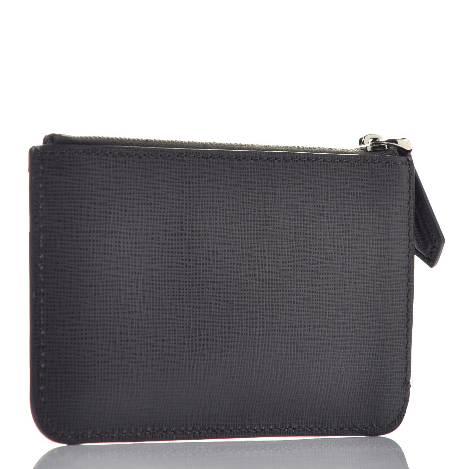 Fendi Vitello Elite QuTweet Studded Coin Pouch Key Case Asfalto Multicolor 2 of 6