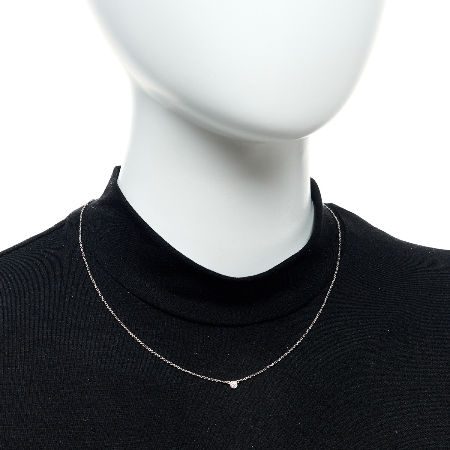 Tiffany Platinum Diamond .12ct Elsa Peretti Diamonds By The Yard Pendant Necklace 2 of 5